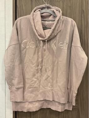 Calvin Klein Womens High Neck Pink Sweat Shirt Size Small